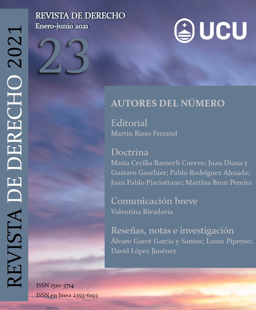 					Ver Núm. 23 (2021): Revista de Derecho 
				