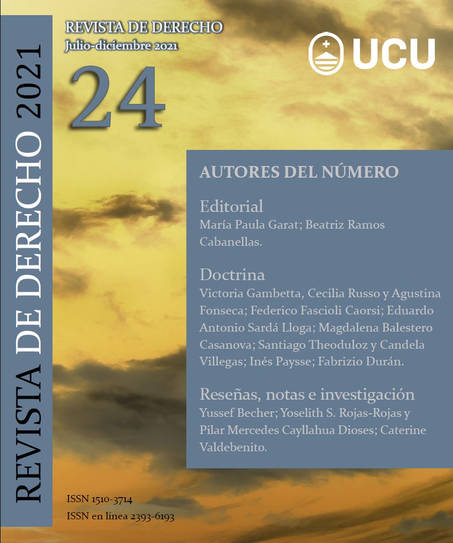 					Ver Núm. 24 (2021): Revista de Derecho 
				