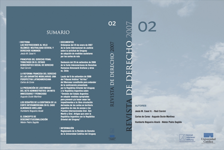 					Ver Núm. 2 (2007): Revista de Derecho
				
